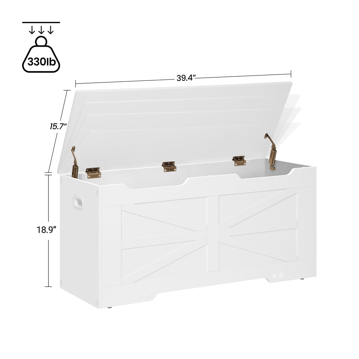 joyunite Shoe Bench, Bench with Storage Space, Seat Chest, 100 cm Lift-Top Storage Organiser with 2 Sturdy Hinges, Shoe Bench for Entrance Area, Bedroom, Living Room, White SB03403X