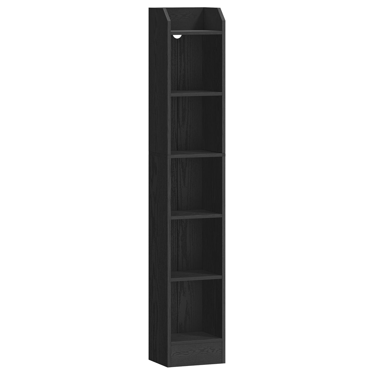 joyunite Bookcase, 6-Tier Narrow Tall Bookshelf, Wooden Bookshelf with Adjustable Shelf, Open Storage Shelf for Bedroom, Living Room, Home Office, 24 x 30 x 169.5 cm, Black, BC06904X