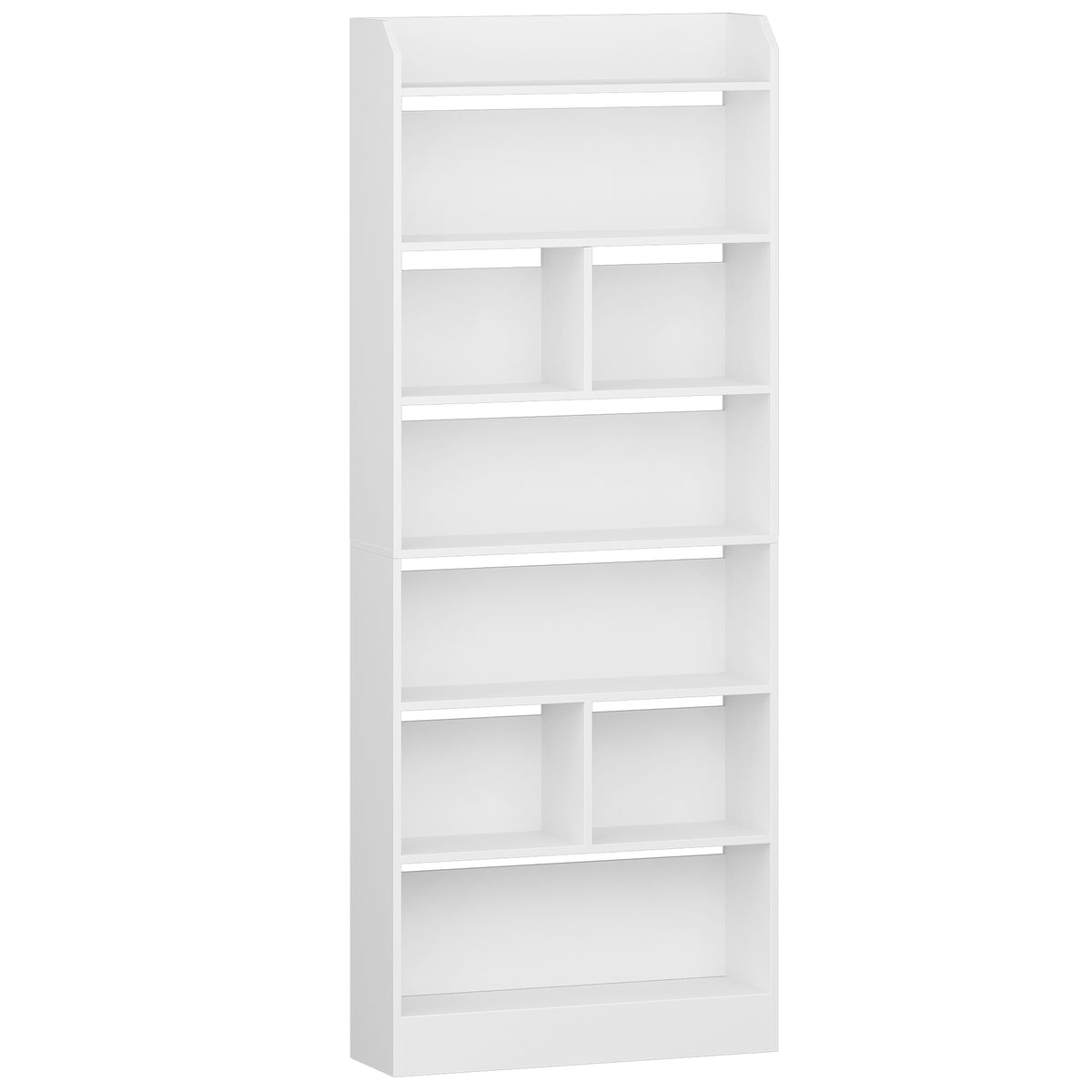 joyunite Bookshelf, Bookcase, with 7 Shelves, Storage Shelf, Freestanding Shelf, for Living Room, Office, Bedroom, 24 x 60 x 199.2 cm, White BC11703X