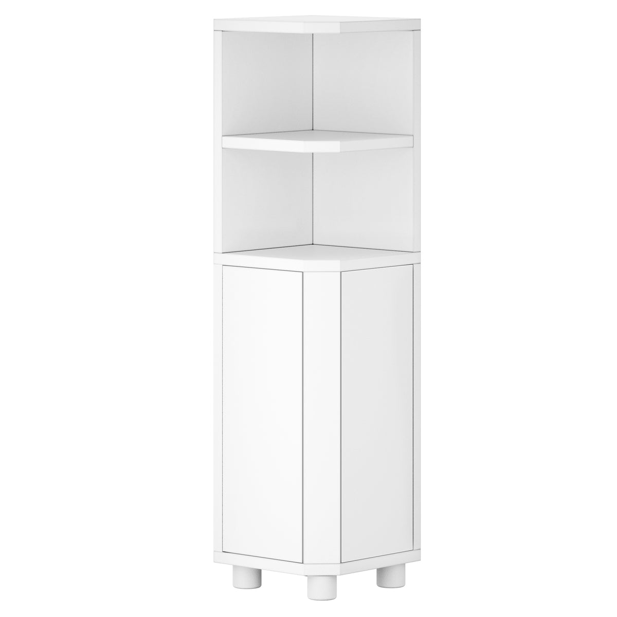 joyunite Bathroom Cabinet, Corner Bathroom Cabinet, Toilet Cabinet with Adjustable Shelves, 2 Side Doors, Freestanding Tall Cabinet, 20 x 20 x 79 cm, White BC20003X