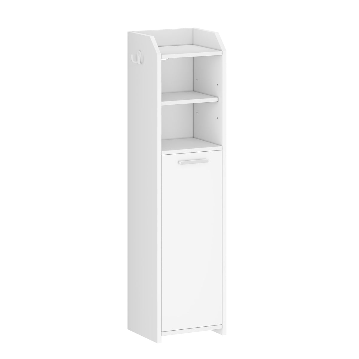 joyunite Bathroom Cabinet, Narrow Bathroom Cabinet, Toilet Cabinet, Narrow Bathroom Shelf, Adjustable Shelves, Easy Assembly, 20 x 20 x 90 cm White BC22903X