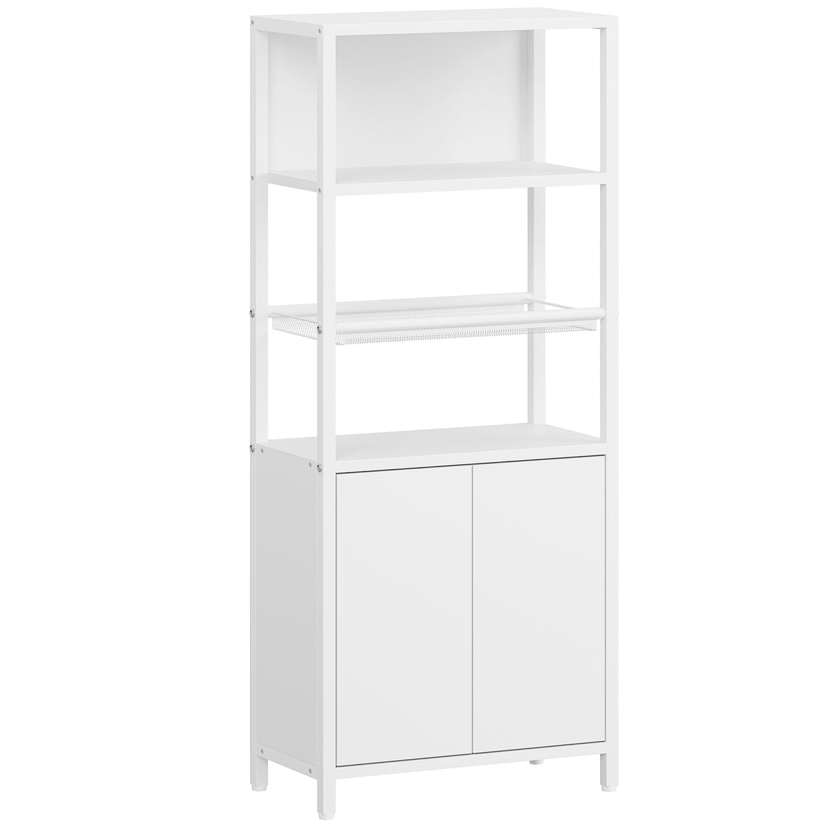 joyunite Bathroom Storage Cabinet, Slim Bathroom Floor Cabinet with 2 Door and Adjustable Shelf, Wooden Freestanding Storage Unit for Living Room Dining Kitchen, 20 x 38 x 90 cm, White, BC42903W