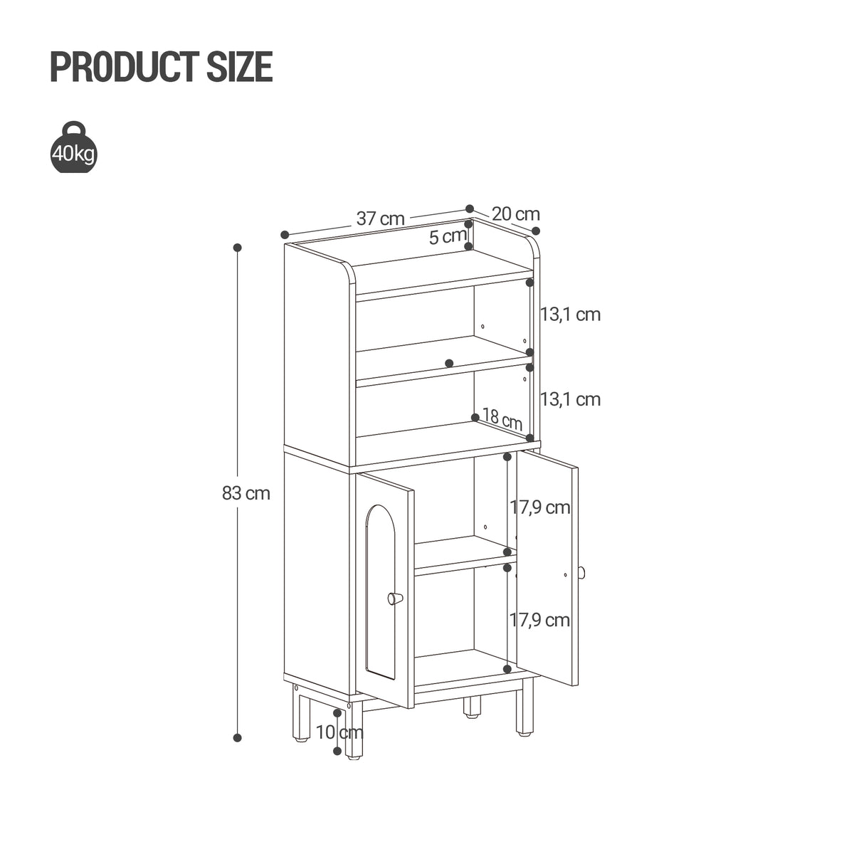 joyunite Bathroom Storage Cabinet, Slim Bathroom Floor Cabinet with 2 Door and Adjustable Shelf, Wooden Freestanding Storage Unit for Dining Kitchen Living Room, White, BC48213G
