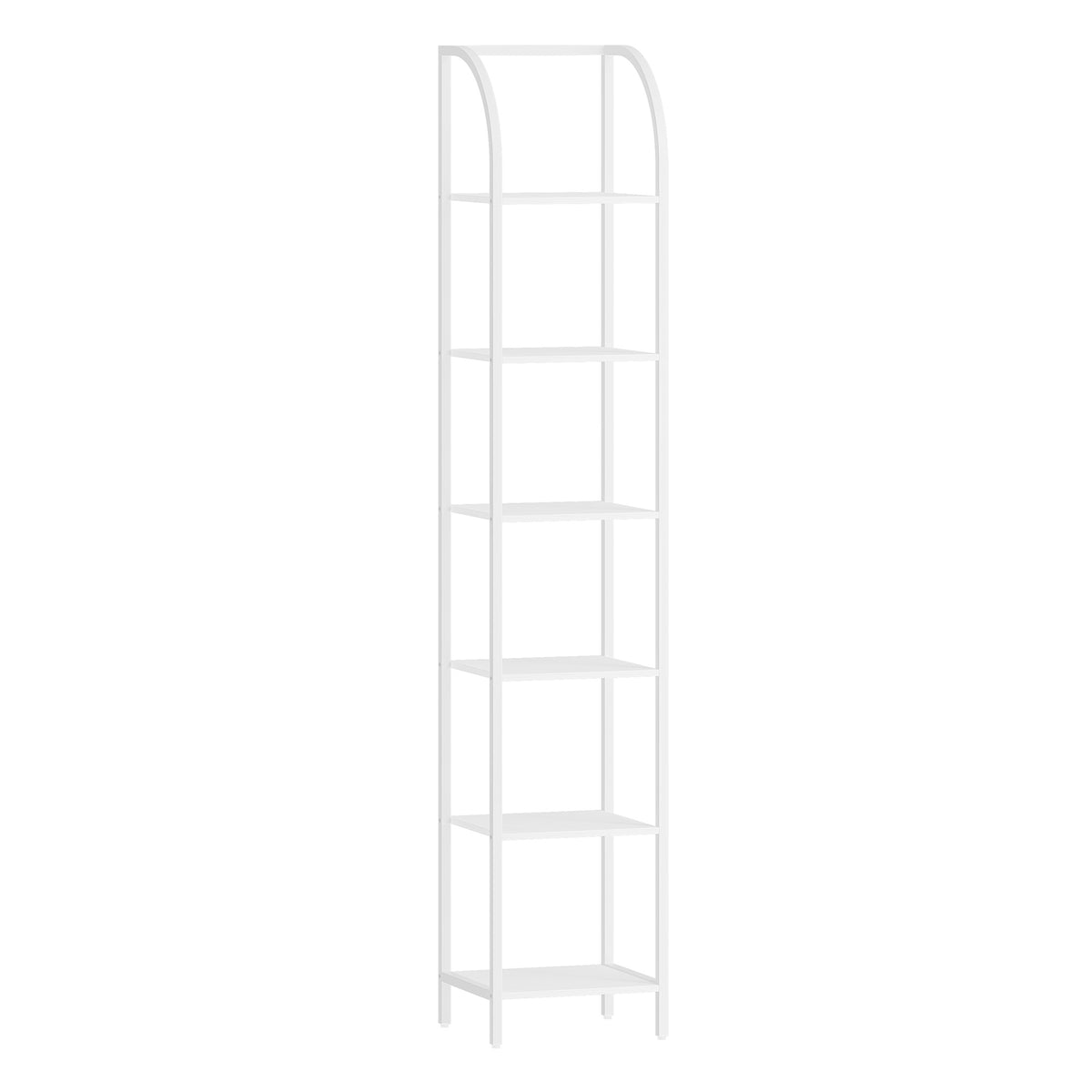 joyunite Bookcase, 6-Tier Bookshelf, Narrow Bookcase Shelving Unit for Living Room, Office, Sturdy, Bedroom, 30 x 33.6 x 182.5 cm, Industrial, White, BC56013W