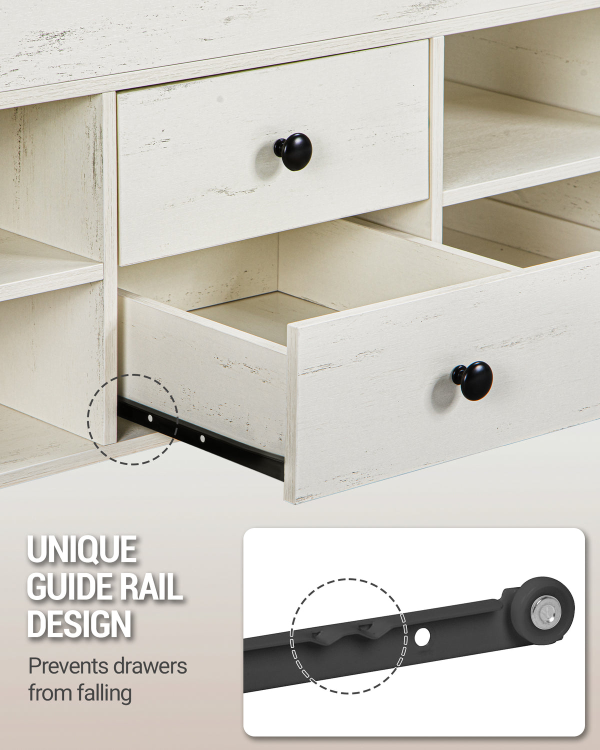 joyunite Coffee Table, Height-Adjustable Living Room Table, Sofa Table, 2 Drawers and Hidden Storage, 50 x 100 x 47.3-61.3 cm, for Living Room, Dining Room, Office, White-Brown CT22114B