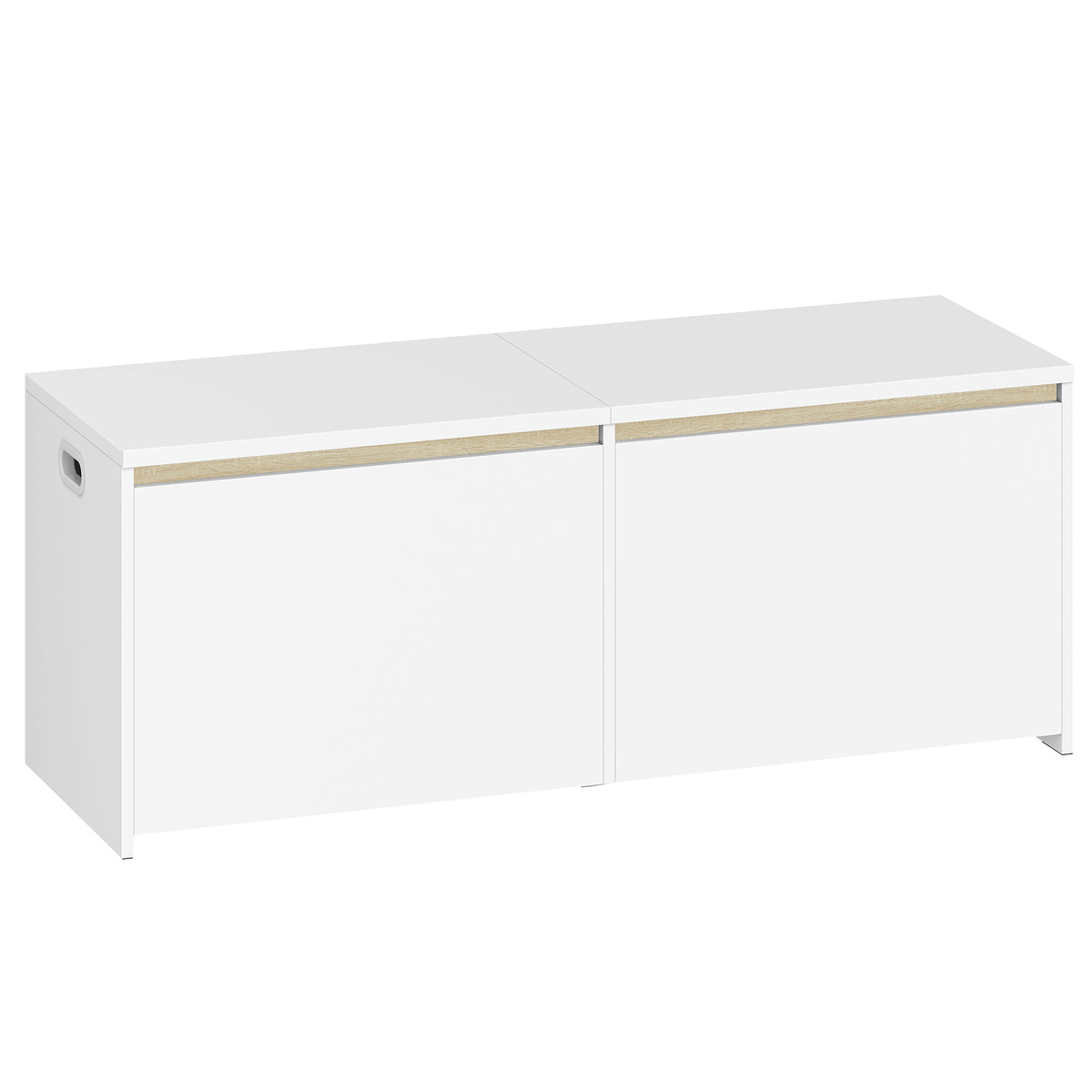 joyunite Shoe Bench 120 cm White Storage Box, Space Saving, Suitable for Living Room, Hallway and Bedroom, 40 x 120 x 47 cm SB21203X