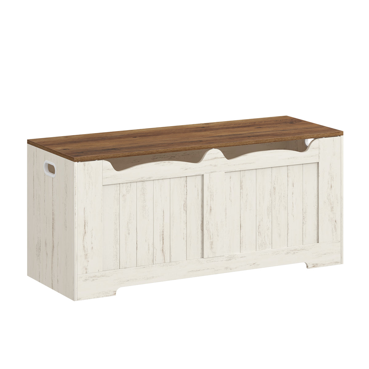joyunite Shoe Bench Storage Box, White, 40 x 110 x 48 cm SB25503X Shoe Bench with 2 Stable Hinges for Entrance, Bedroom, Living Room