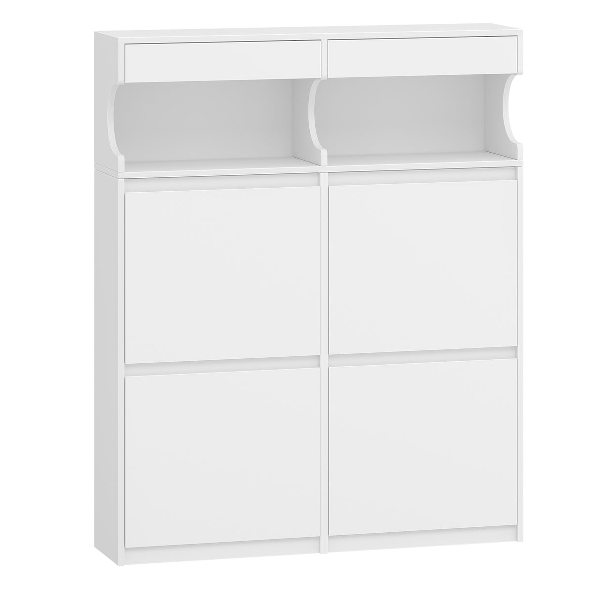 joyunite Shoe Cabinet, Shoe Rack, Slim, Adjustable, Shoe Cabinet for Entrance, Hallway, Wardrobe, 20 Pairs, 4 Flaps (100 B cm), White SR56703X