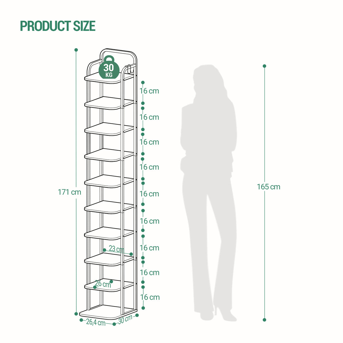 HEXCELEN  Adjustable Shoe Rack - Space-Saving Shoe Tower for Small Spaces